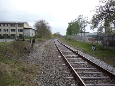 Prellbock des Anschlussgleis Industriegebiet