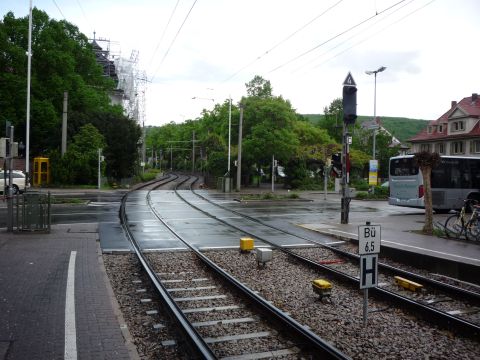Bahn�bergang �ber die Rastatter Stra�e