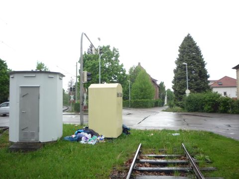 Bahn�bergang �ber die Karl-Friedrich-Stra�e