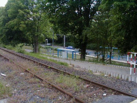 Fu�g�nger�bergang zur Stra�enbahnhaltestelle Kupferhammer