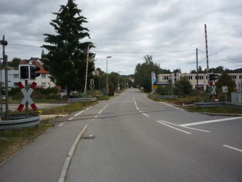 Bahn�bergang am Bahnhof