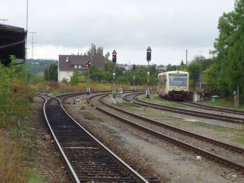 Einfahrt in den DB-Bahnhof Hechingen