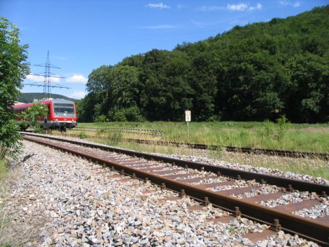 Einmündung in die Trasse der Donautalbahn Ulm - Immendingenn