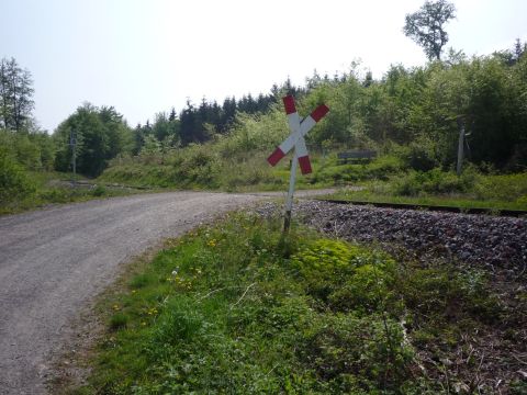 Bahn�bergang zwischen Heimerdingen und Weissach