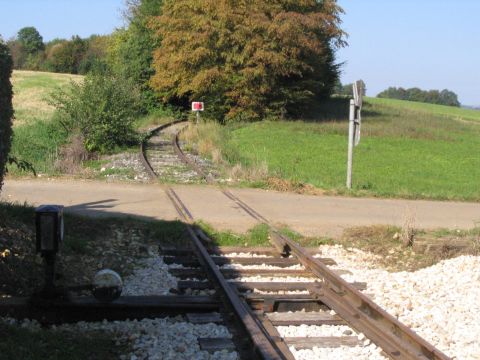 Gleisende hinter dem Bahnhof Oppingen