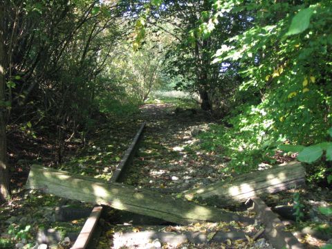 Gleisende hinter dem Bahnhof Oppingen