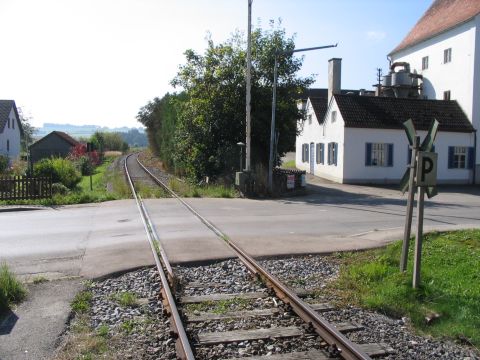 Bahnh�bergang in Mittelneufnach