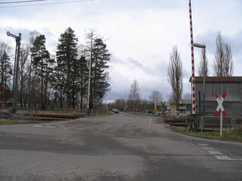 Bahn�bergang beim Bahnhof Altshausen
