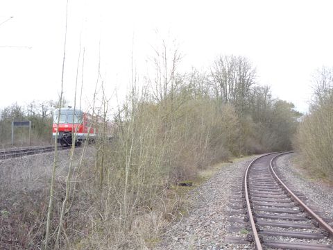 Abzweig von der Bahnlinie Backnang - Ludwigsburg