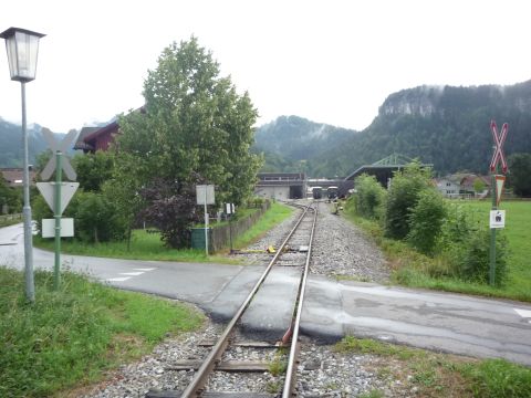 Bahn�bergang in Bezau