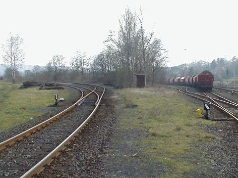 Ausfahrt aus dem Bahnhof Heringen