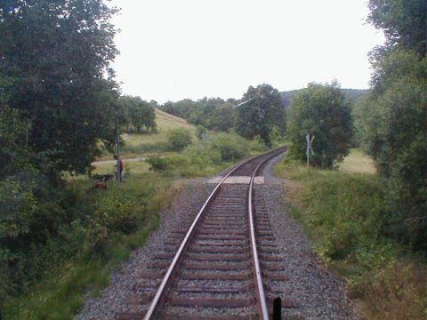 Bahn�bergang �ber einen Feldweg