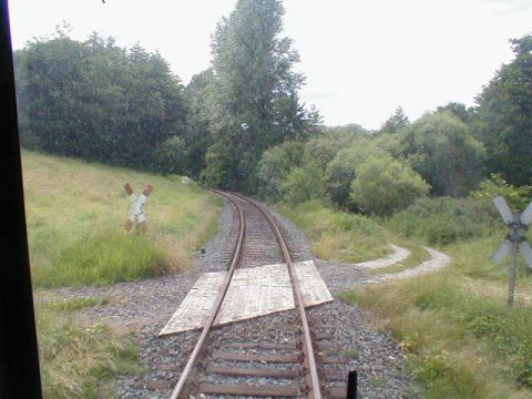 Bahn�bergang �ber einen Feldweg