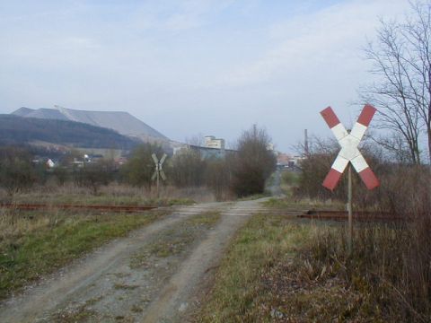 Bahn�bergang �ber einen Feldweg