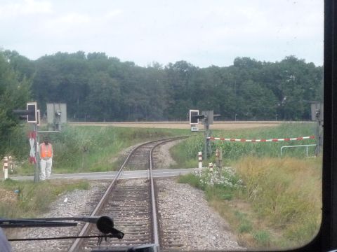 Bahn�bergang �ber die Stra�e von Obergimpern nach Siegelsbach