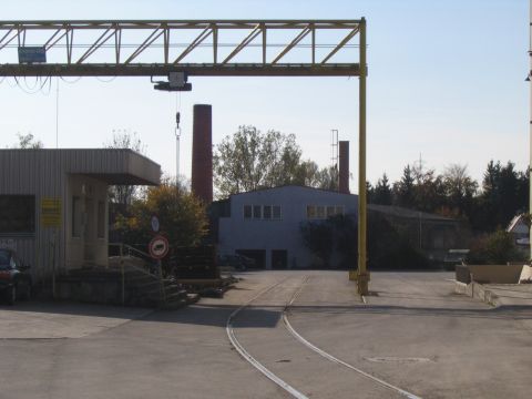 Bahn�bergang Firma Wochner