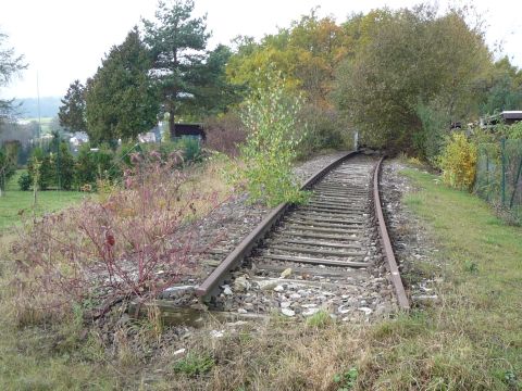 Prellbock hinter der Streckenunterbrechung