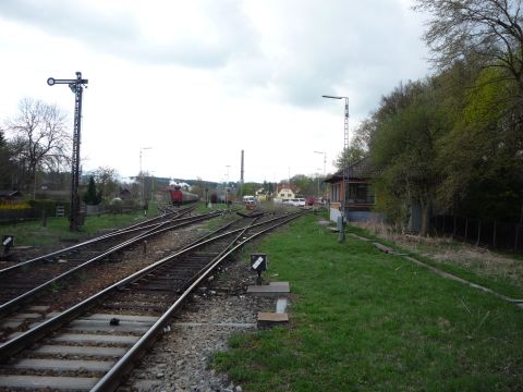 Einfahrt in den Bahnhof Schongau